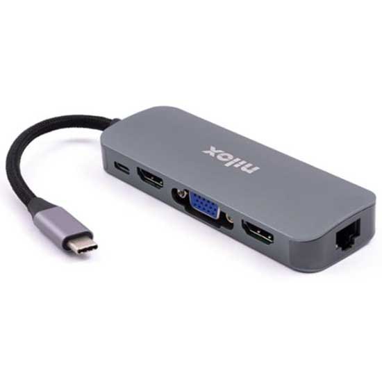 Nilox USB C Σε HDMI/VGA/RJ 45 Σύνδεση Σταθμός