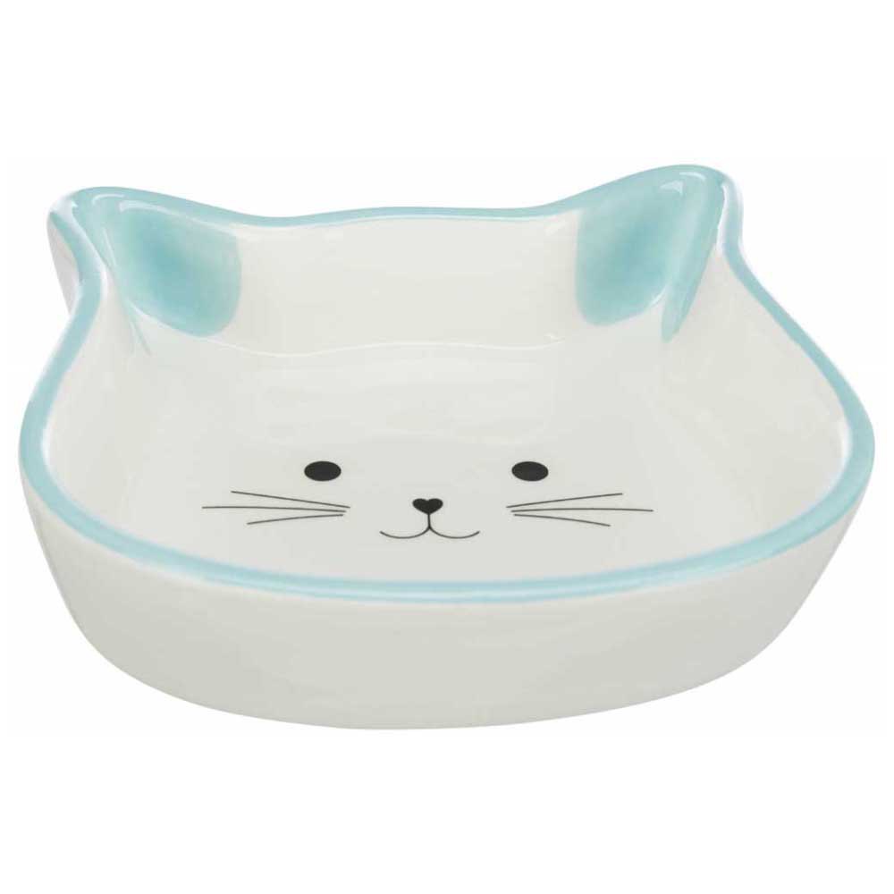 White 0.2 Litre Trixie Ceramic Cat Bowl With Motif 