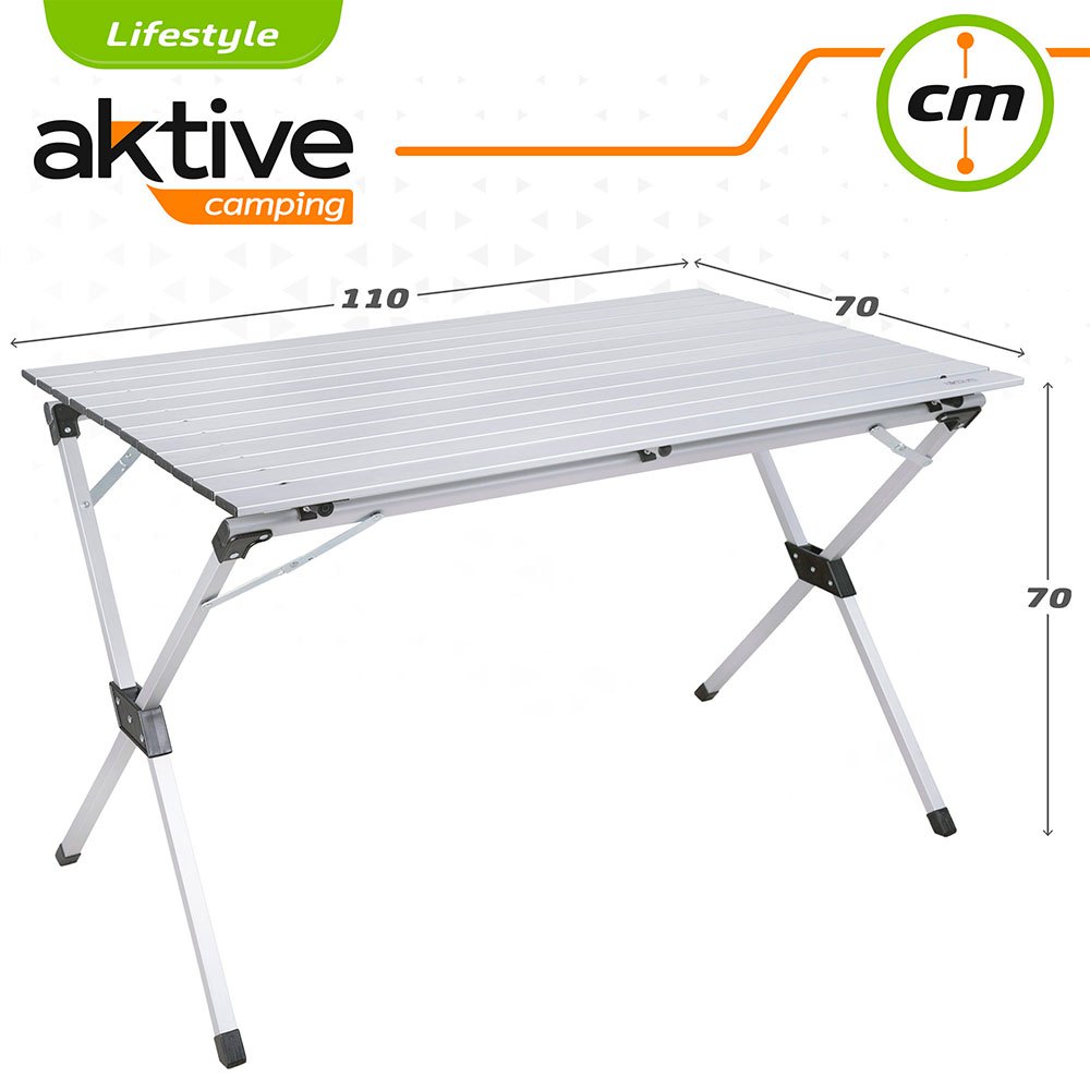 Aktive 110x70x70 Cm Алюминиевый складной стол