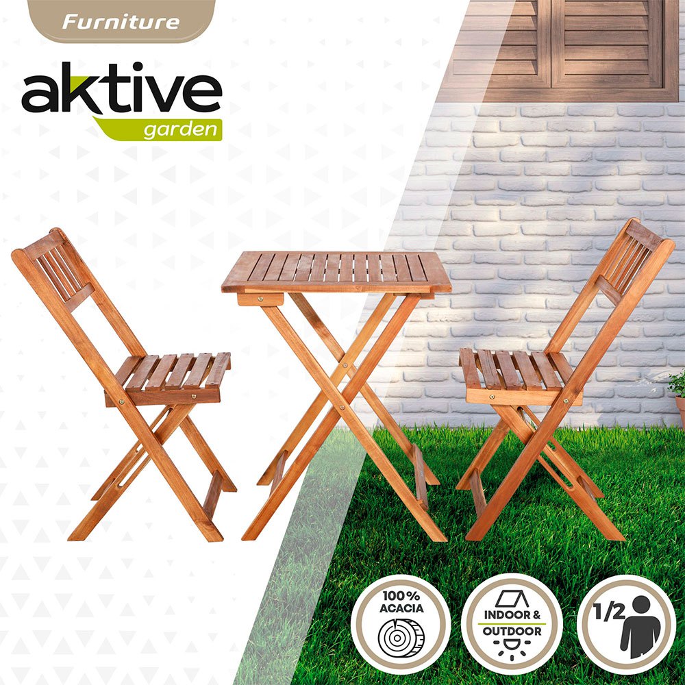 Aktive Acacia Деревянный стол и два стула