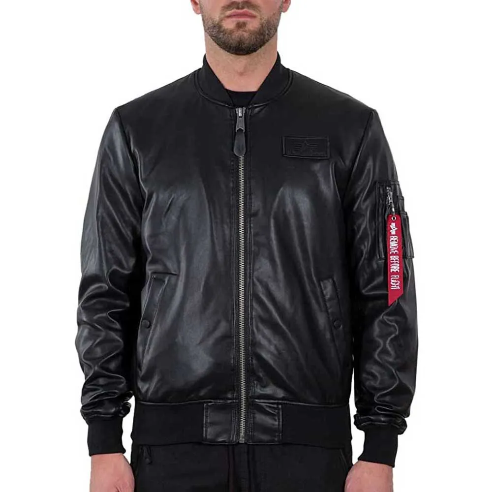 Alpha industries MA-1 VF Vegan leather jacket Black Dressinn