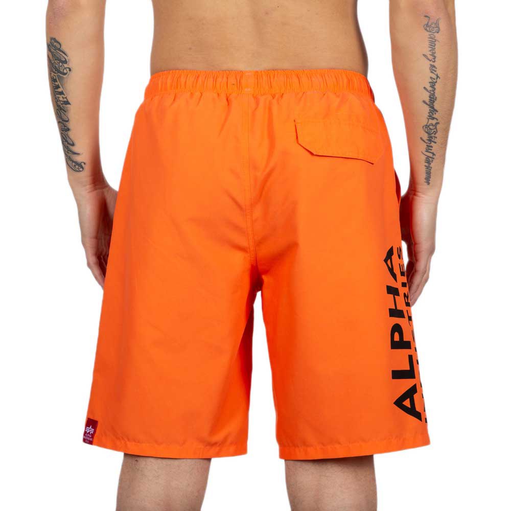 Alpha industries Side Print Swimming Shorts Orange | Dressinn