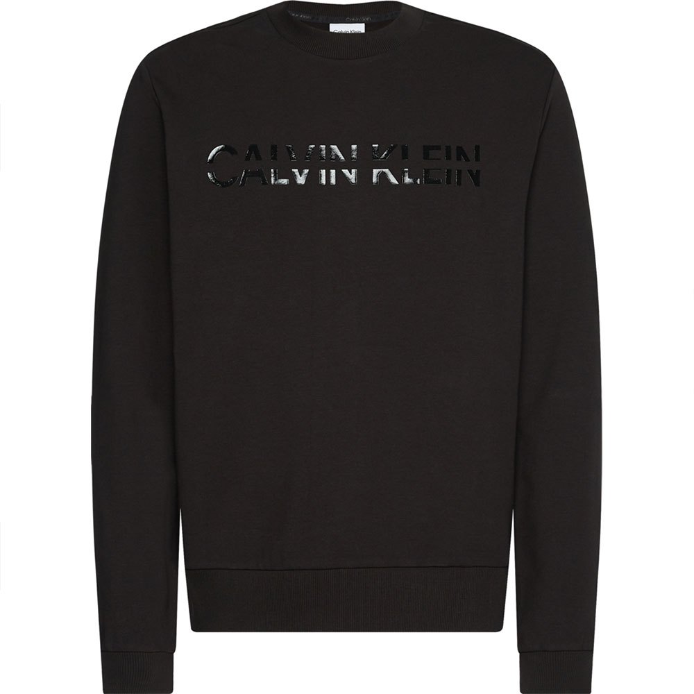 Calvin klein Matt Shine Split Logo Sweatshirt Black | Dressinn