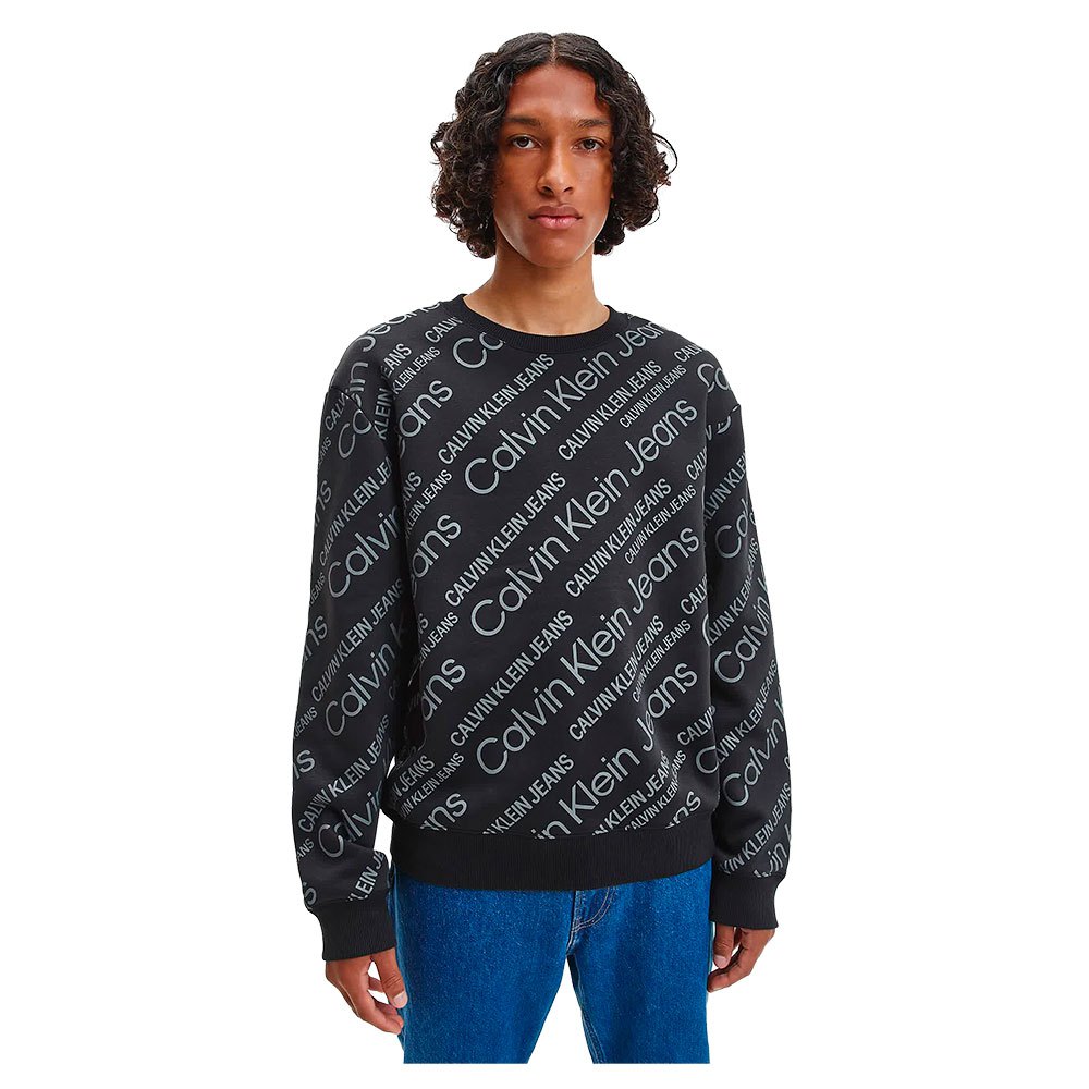 Calvin klein Logo Aop Neck Sweater Black | Dressinn