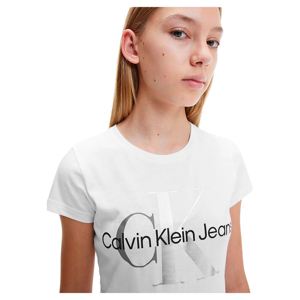 Calvin klein jeans Mixed Monogram Short Sleeve T-Shirt White