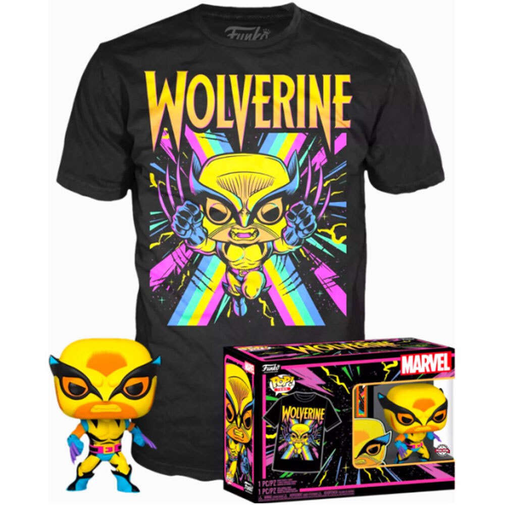 Hub Jeg bærer tøj Derivation Funko POP Og Kortærmet T-shirt & Tee Marvel Wolverine Black Light Sort|  Kidinn