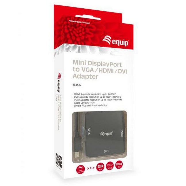 Equip HDMI/DVI/VGA-sovittimeen Mini DisplayPort