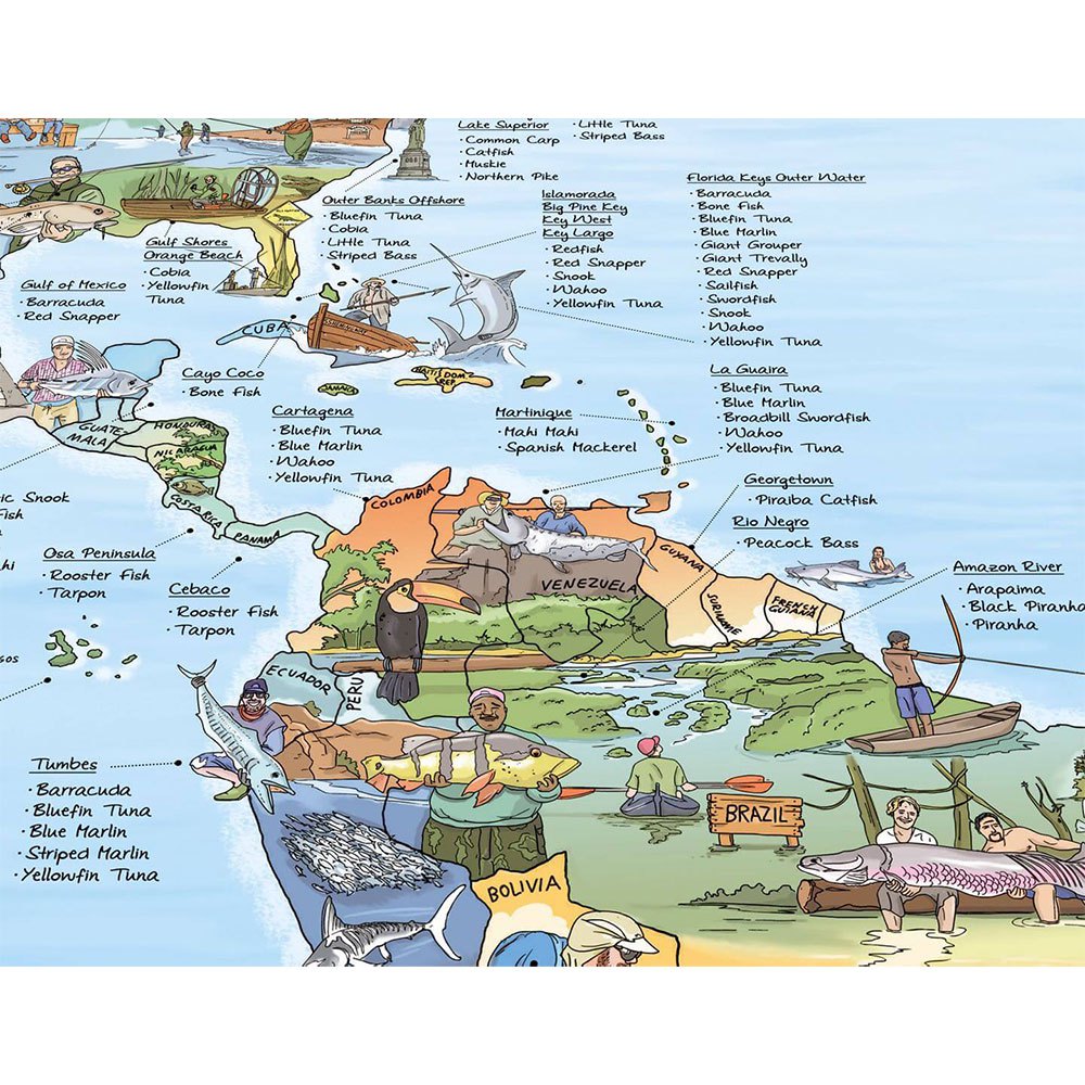 Awesome maps Map Best Fishing Spots In The World Multicolor