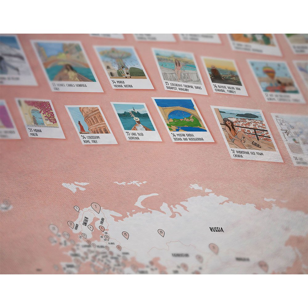 Awesome maps Kort Håndklæde Map Towel Instagrammable Places 150 Bedst Foto Pletter I Det Verden