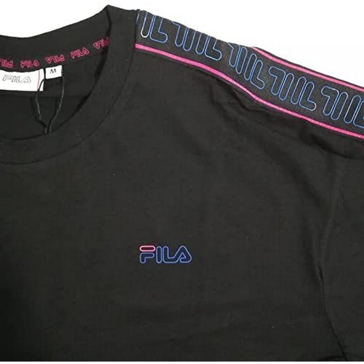 Fila Mari Cropped Short Sleeve Crew Neck T-Shirt Black | Dressinn
