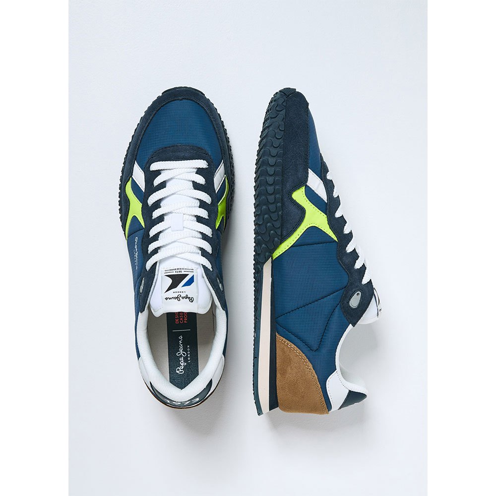 Pepe Jeans Denim London Holland Serie 1 Neon Sneaker in Blue for Men Save 22% Mens Shoes Trainers Low-top trainers 
