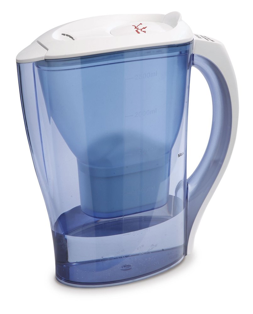 New 2.5 L Blue MS Water Filtration Pitcher with Free Replacement Filter 