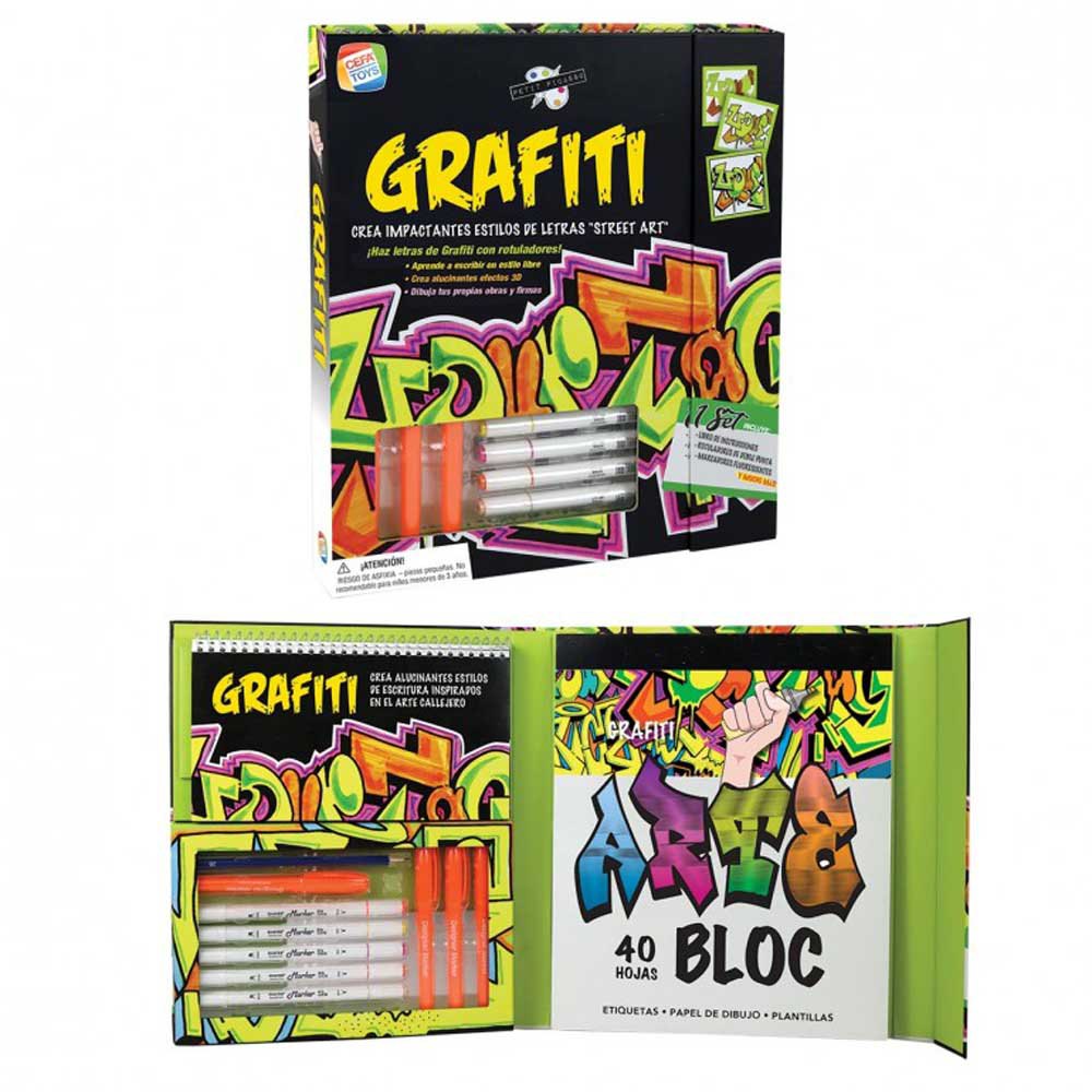 Cefa Toys Apto para Niños a Partir de 8 años Grafiti Petit Picasso Kit de Bloc de Dibujo Guiado de Grafiti Callejero 