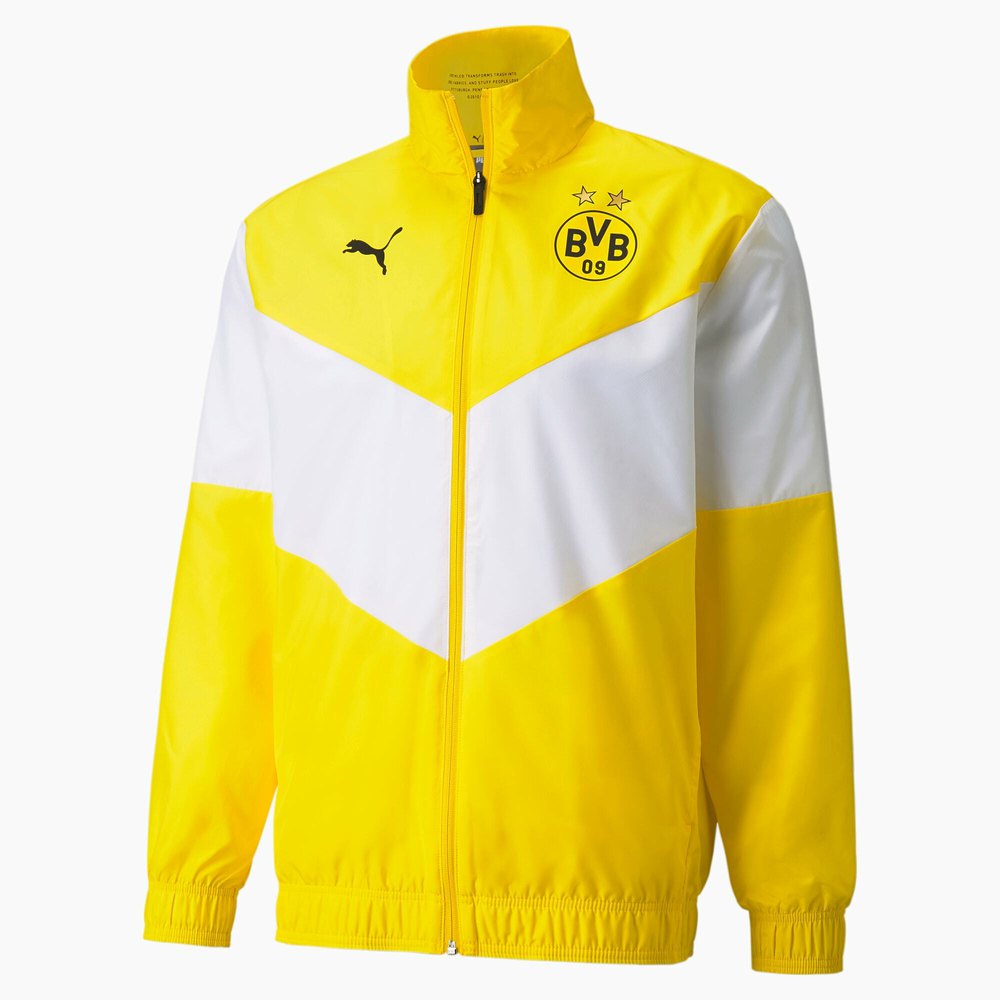 Borussia Dortmund Football Prematch Chaqueta de PUMA de color Amarillo Mujer Ropa de hombre Chaquetas de hombre Chaquetas informales 