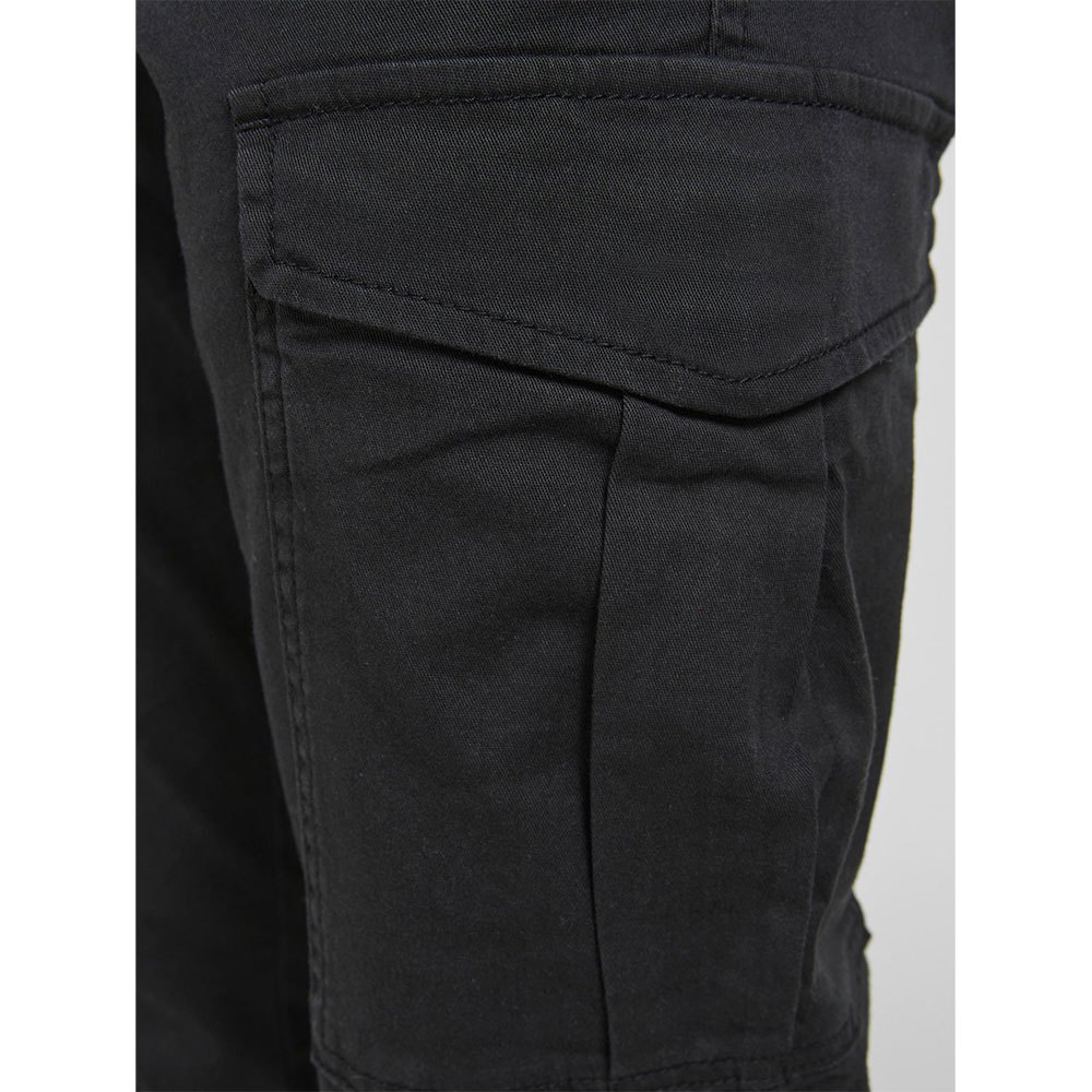 Jack & Jones Black Cuffed Cargo Trousers | New Look