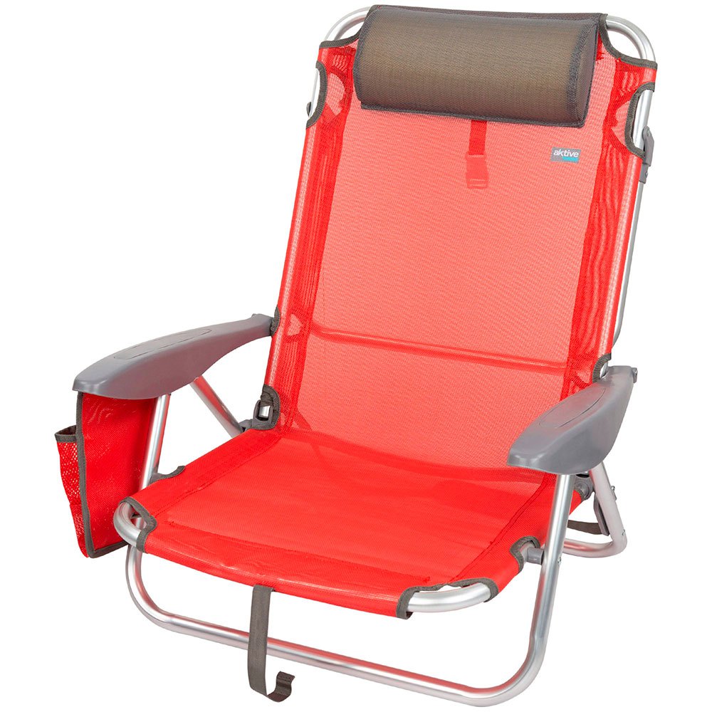 Aktive 리클라이닝 폴딩 Beach Beach 방석이 있는 의자 빨강| Swiminn