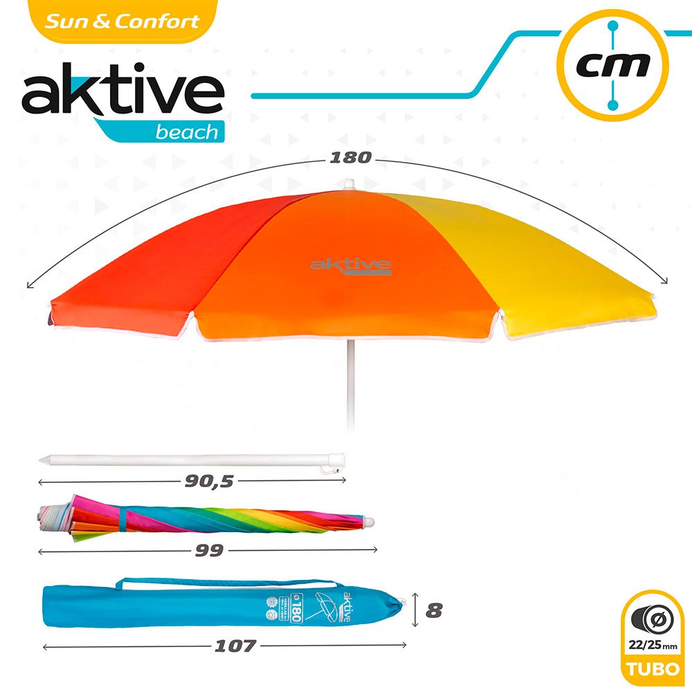 Aktive Beach Winddichter Regenschirm 180 cm UV50 Schutz