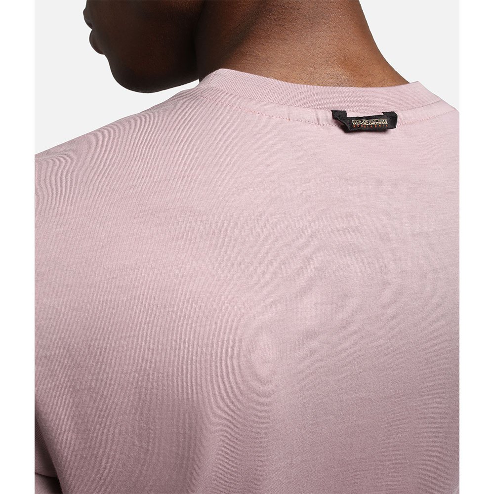 Napapijri Mens Sawy Short Sleeve Crew Neck Cotton T-Shirt in Pink 