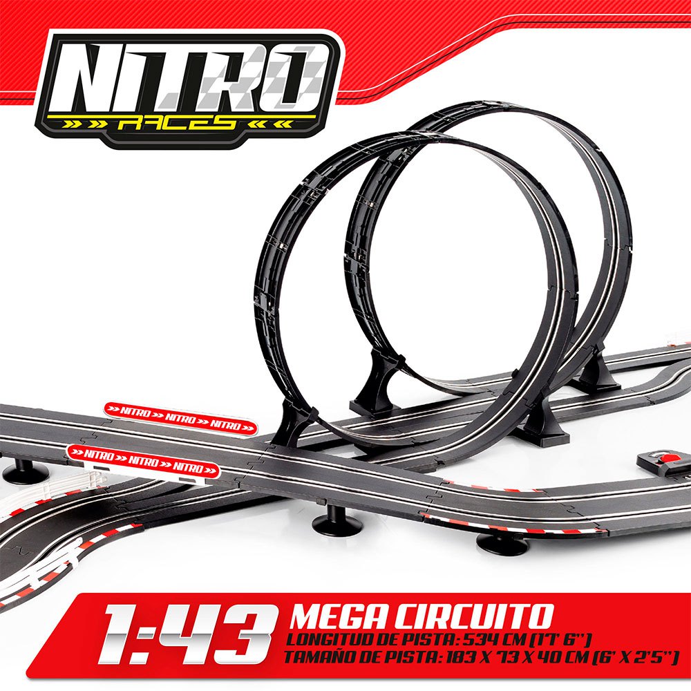 Color baby Nitro Races 1:43 Mega Lap Magnetic Race Track Remote Control