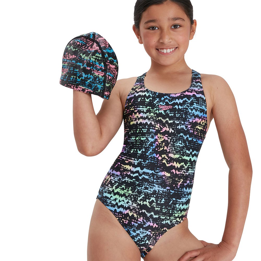 Speedo Essential Allover Infant Girls Swimming Pool One Piece Swimsuit 