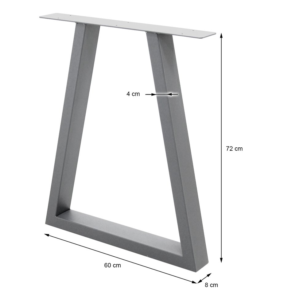 n Stahl 60 x 72 cm Schwarz data-mtsrclang=en-US href=# onclick=return false; 							show original title Details about   Table Legs Table Frame trapezoidal design Industrial Design 60 x 72 cm Steel Black 