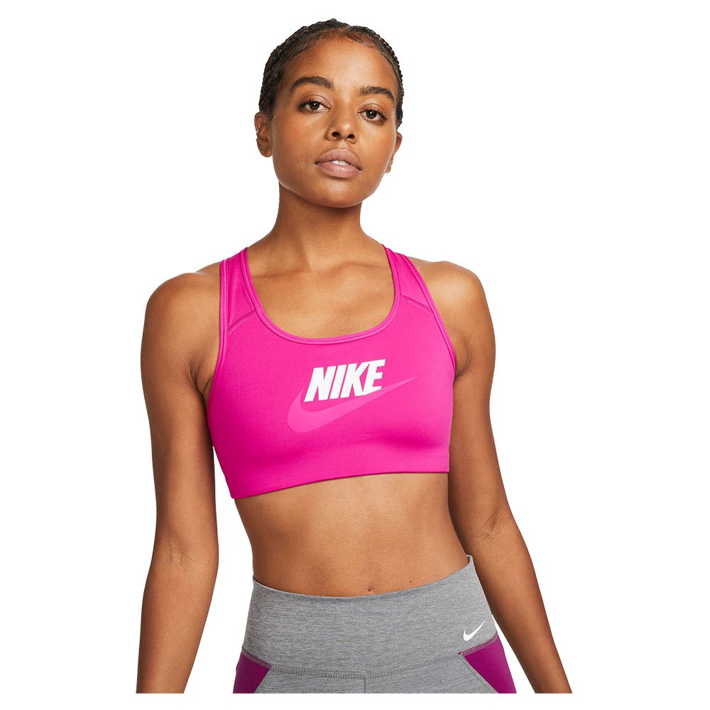 Nike ミディアムサポートグラフィックスポーツブラ Dri Fit Swoosh ピンク| Traininn