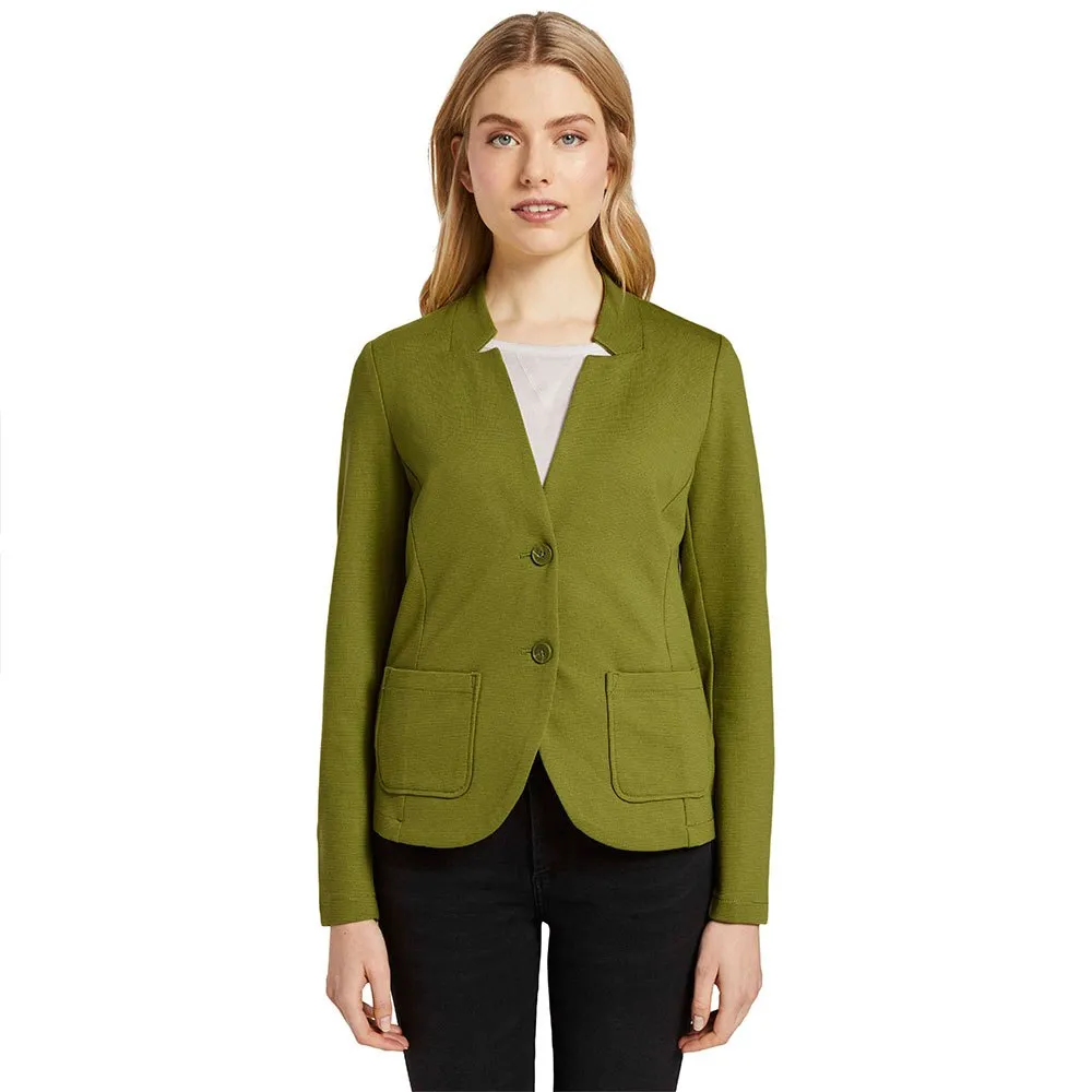 TOM TAILOR Blazer Femme - Coupe Normale - Mélange Doux - Style Décontracté Moderne