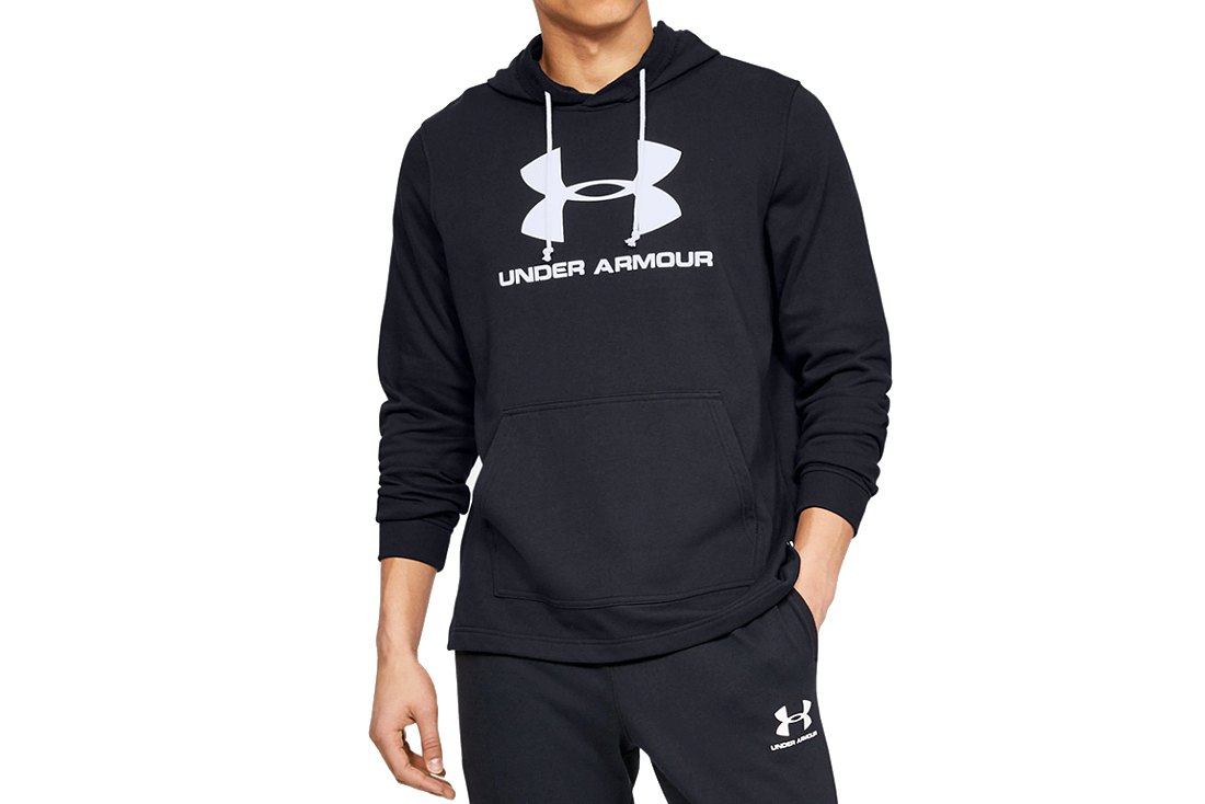 Under Armour Mens Sportstyle Terry Logo Hoodie Warm-up Top 