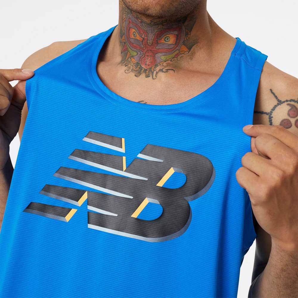 Mens Clothing T-shirts Sleeveless t-shirts New Balance Graphic Accelerate Singlet in Blue for Men 
