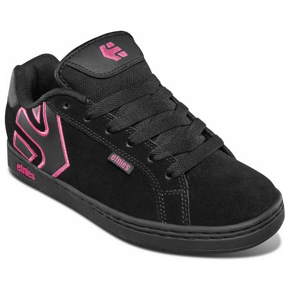 Chaussures Femmes Etnies sneaker baskets rookie skate noir rose cuir gris NEUF 