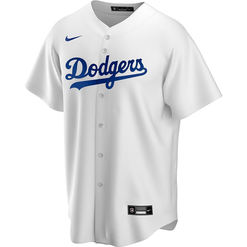 pedal hinanden Med andre band Nike Kortærmet T-shirt Med V-hals MLB LA Dodgers Official Replica Home  Hvid| Dressinn