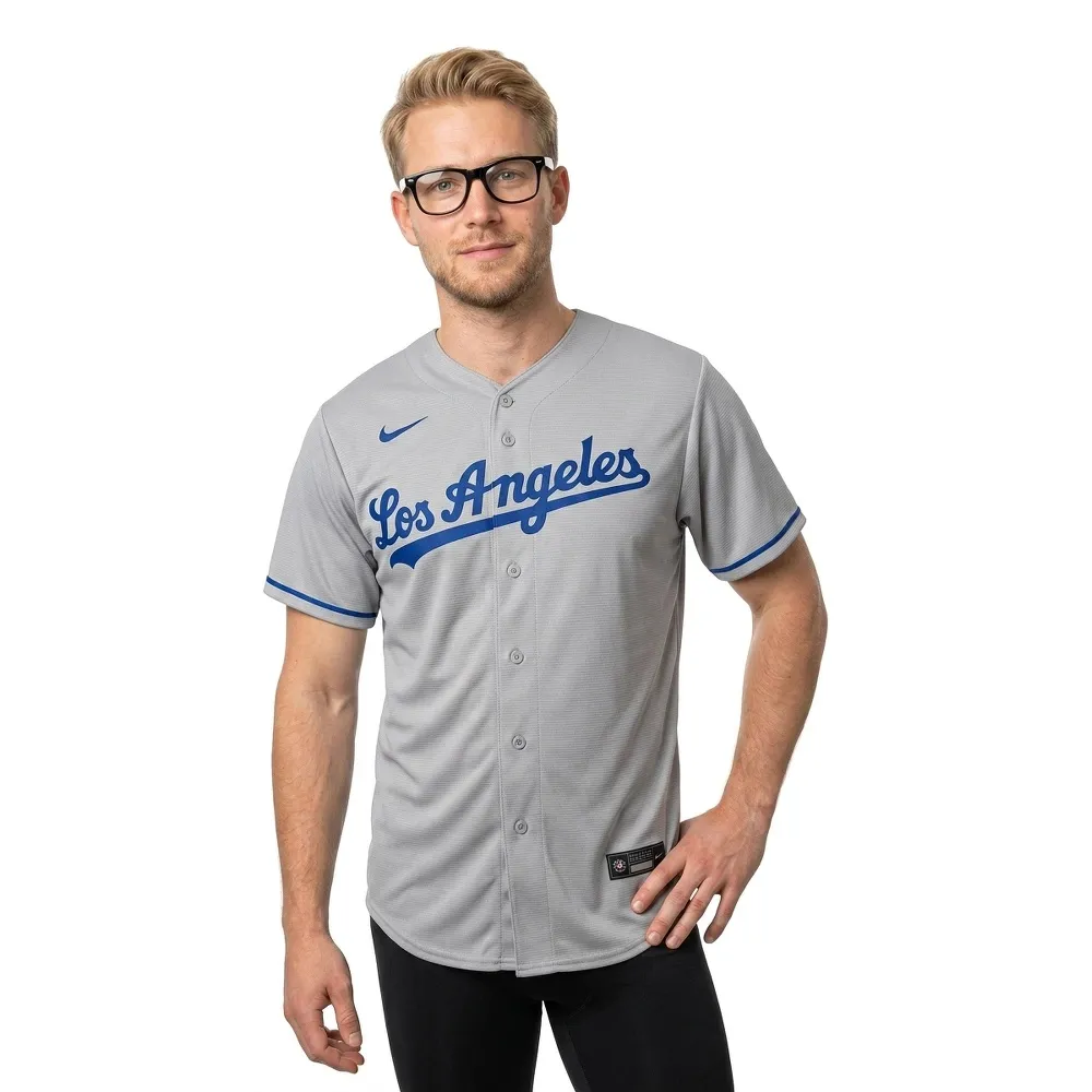 Nike LA Dodgers Official Replica Road short sleeve T-shirt Grey