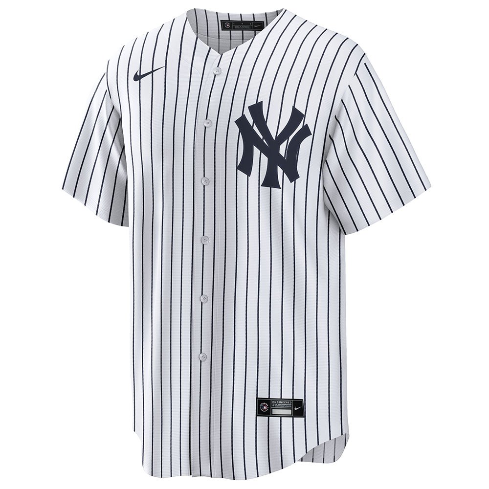 sollys motor Kvittering Nike Kortærmet T-shirt Med V-hals MLB New York Yankees Official Replica  Home Hvid| Dressinn