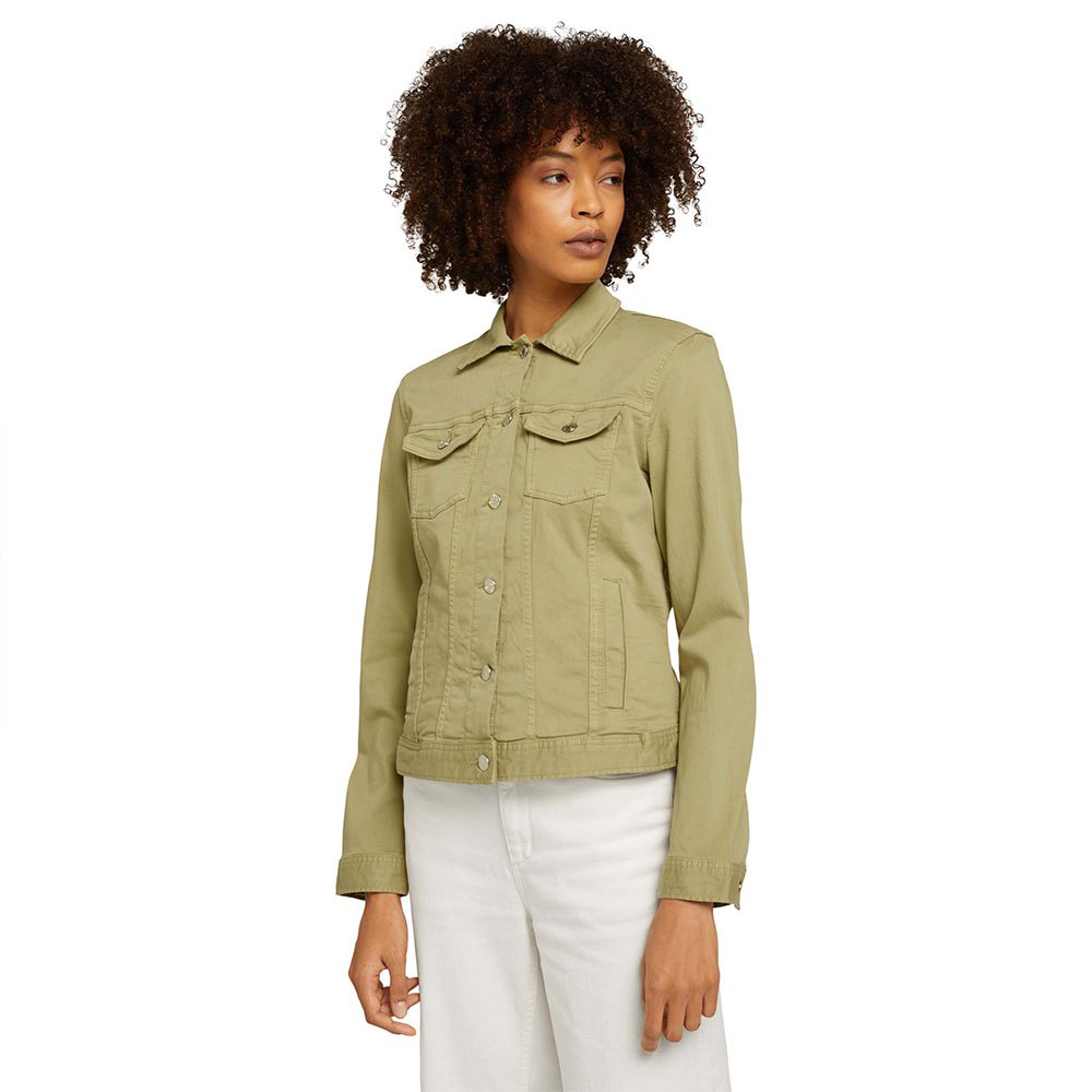 Full Sleeve Olive Green Ladies Denim Jacket Size Medium