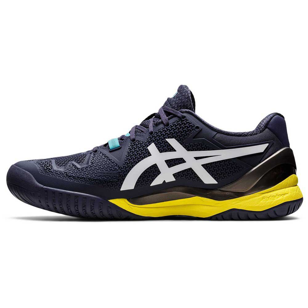 for Men Asics Gel-resolution 8 Tennis Shoe in White Black Black Mens Trainers Asics Trainers Save 19% 
