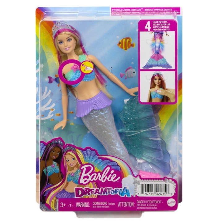 Barbie Dreamtopia Regenbogenlicht Meerjungfrau Puppe Lichtershow Badewanne NEU 