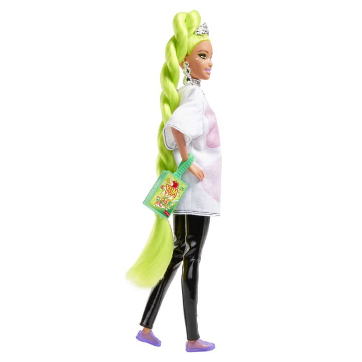 Barbie Med Neongrønt Hår Og Kjæledyrlekedukke Extra