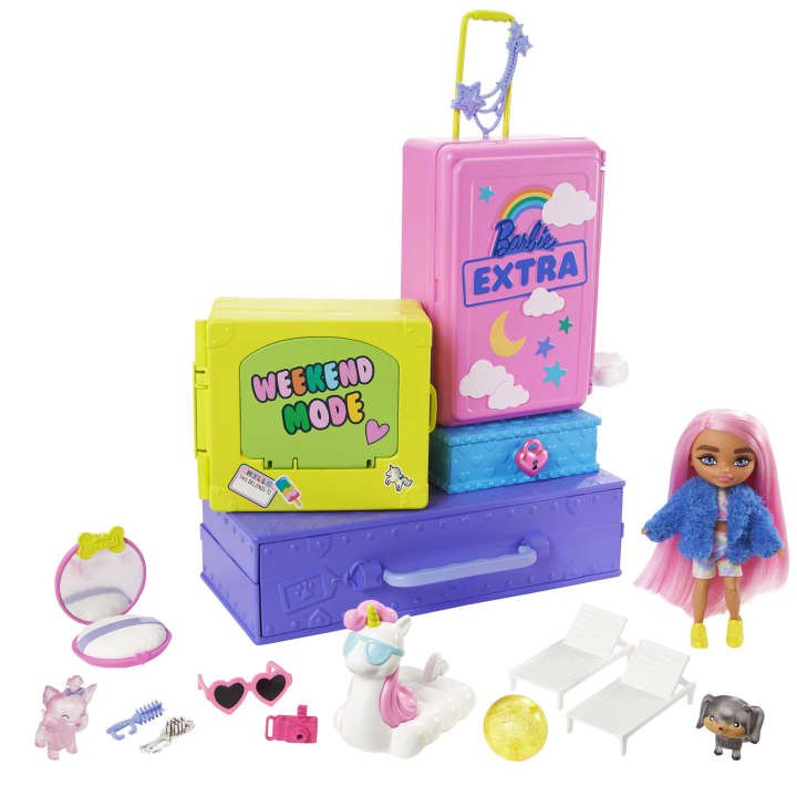 barbie-pets-ja-minis-leikkisetti-eksklusiivisella-nukella-extra-2-pennut-ja-lisatarvikkeet