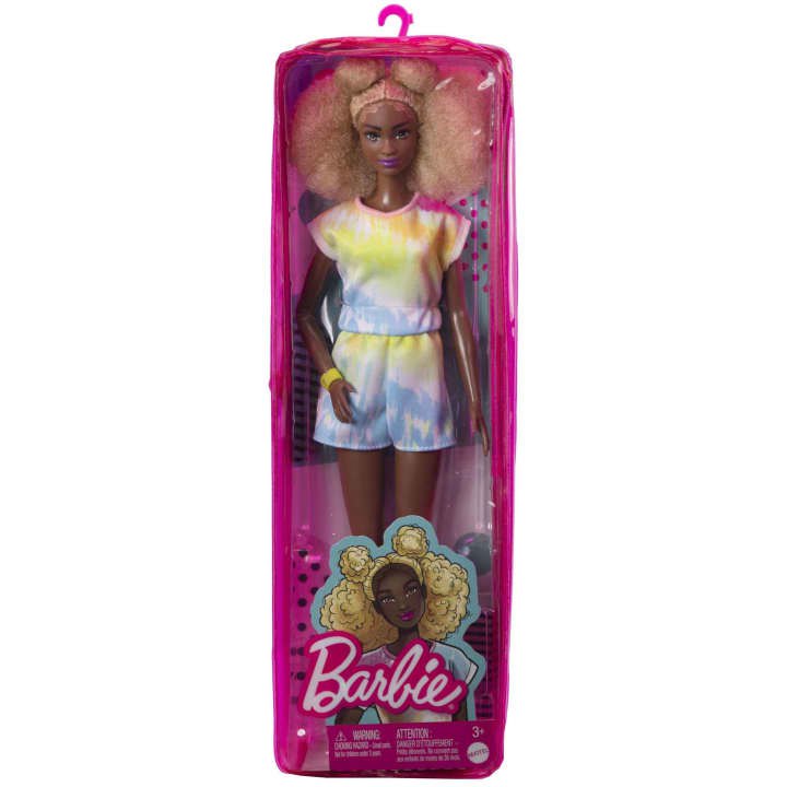 Barbie Fashionistas Tall Blonde Afro Tie Dye Romper-lenkkarit Ellow Rannekorunukke Y