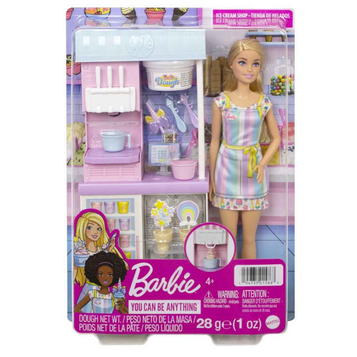 Barbie Jäätelökauppa Leikkisetti Ja Tarvikkeet Nukke