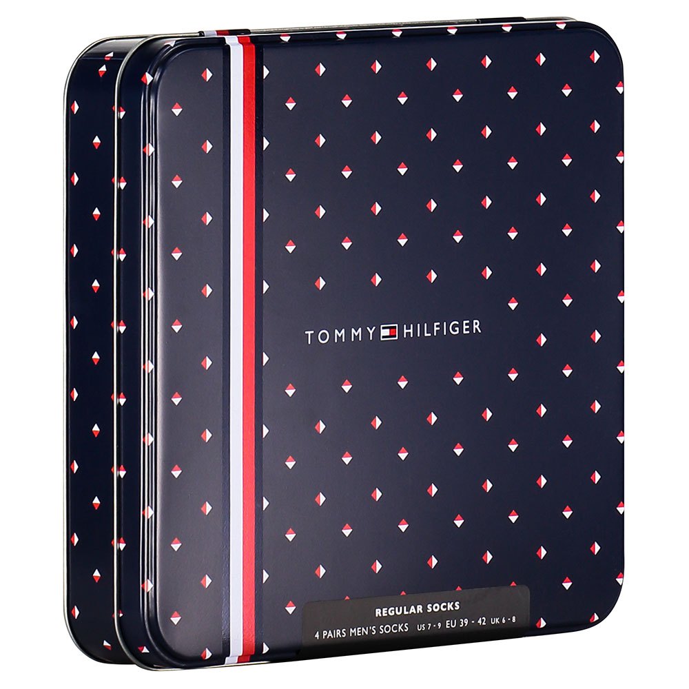 Moreel Valkuilen Vooruitzien Tommy hilfiger Tin Giftbox Long Socks 4 Pairs Multicolor| Dressinn