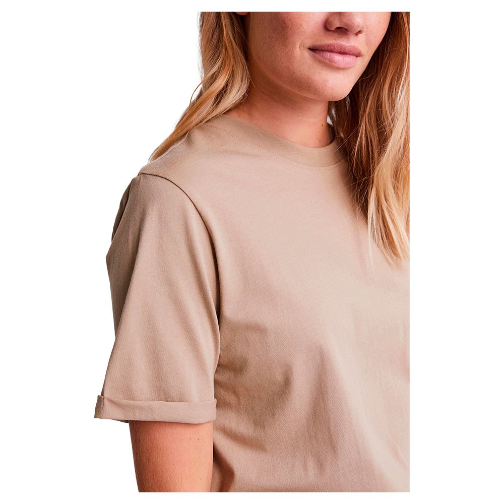 Pieces Ria Fold Up Solid T-shirt med korta ärmar