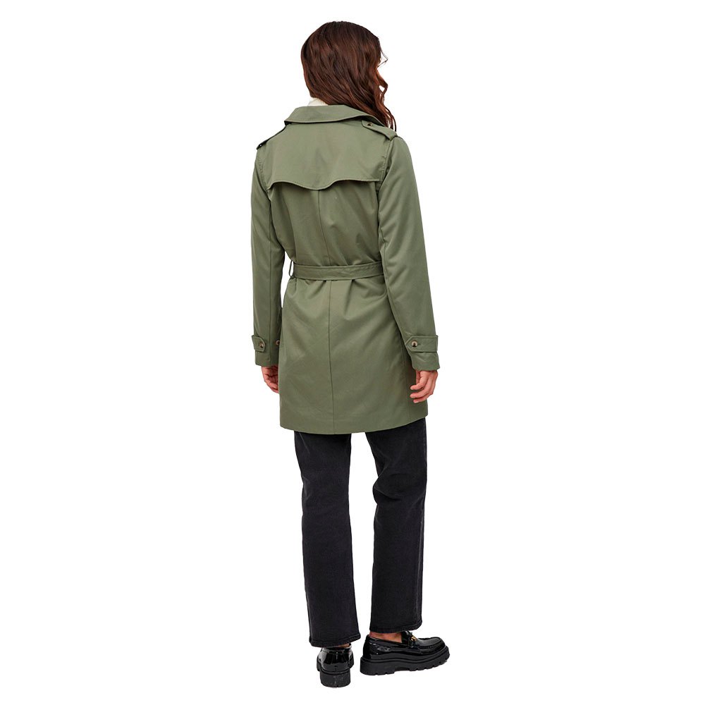 VILA Trench coat WOMEN FASHION Coats Trench coat Leatherette discount 57% Black 36                  EU 