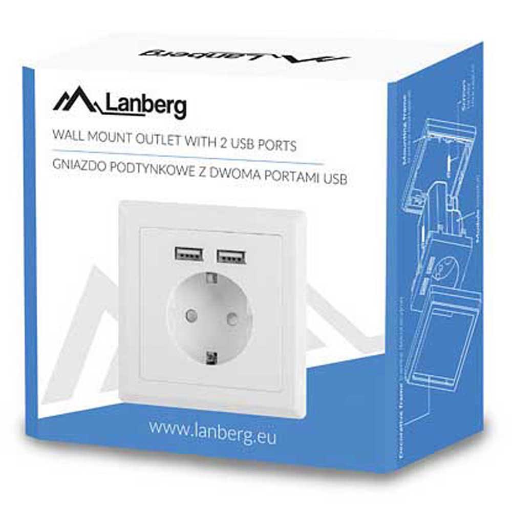 Lanberg AC-WS01-USB2-F Rozeta Podstawy Gniazda