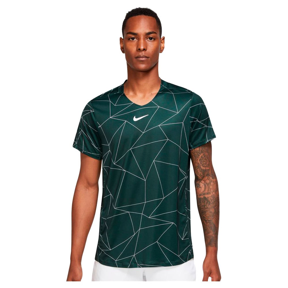 Warehouse Luncheon rocket Nike Court Dri Fit Advantage Printed Short Sleeve T-Shirt Green| Smashinn