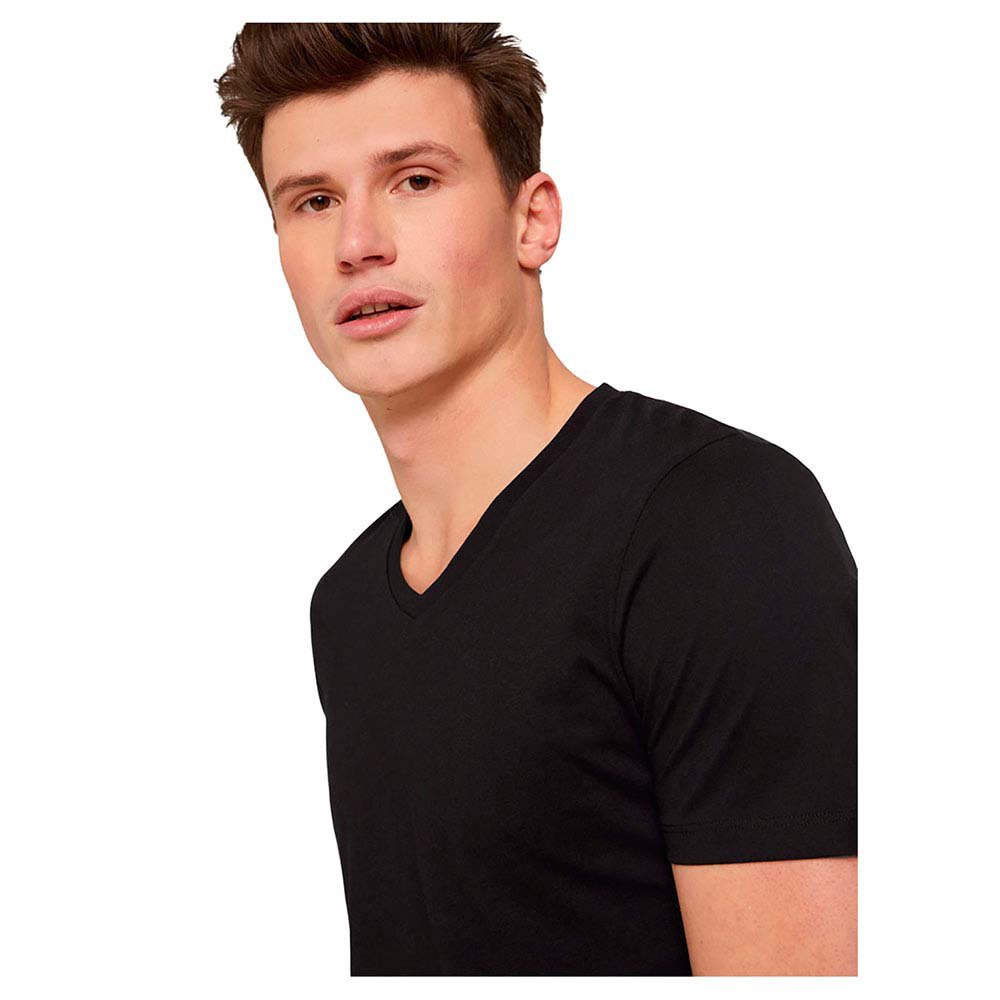 Tom tailor 1030697 Kurzarm V-Ausschnitt T-Shirt Schwarz| Dressinn