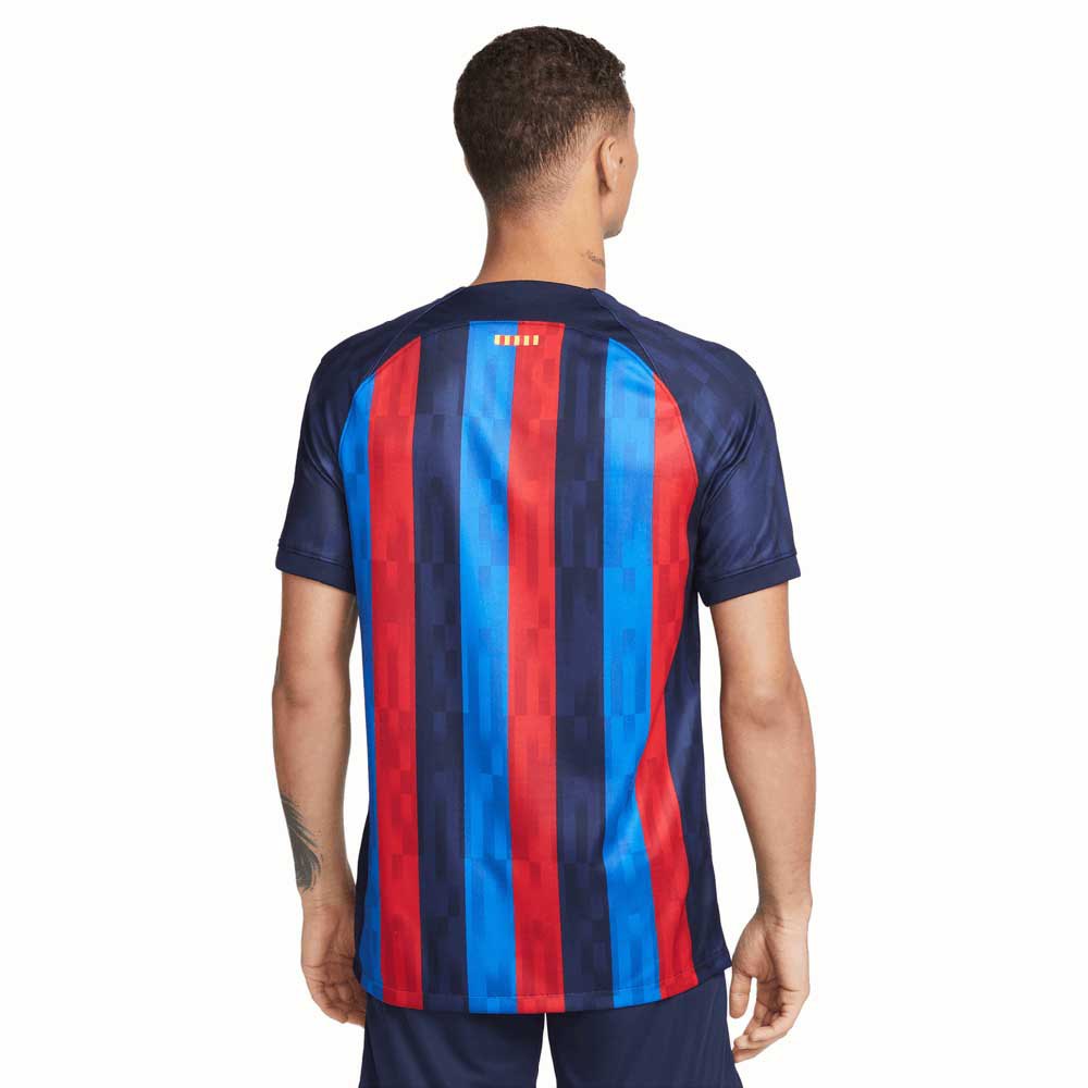 Nike FC Barcelona Dri Fit Stadium Home 22/23 Short Sleeve T-Shirt Blue|
