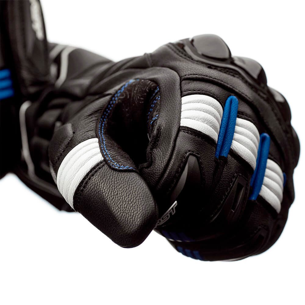 White RST RST Pilot CE Moto Motorbike Motorcycle Leather Gloves Black Blue 