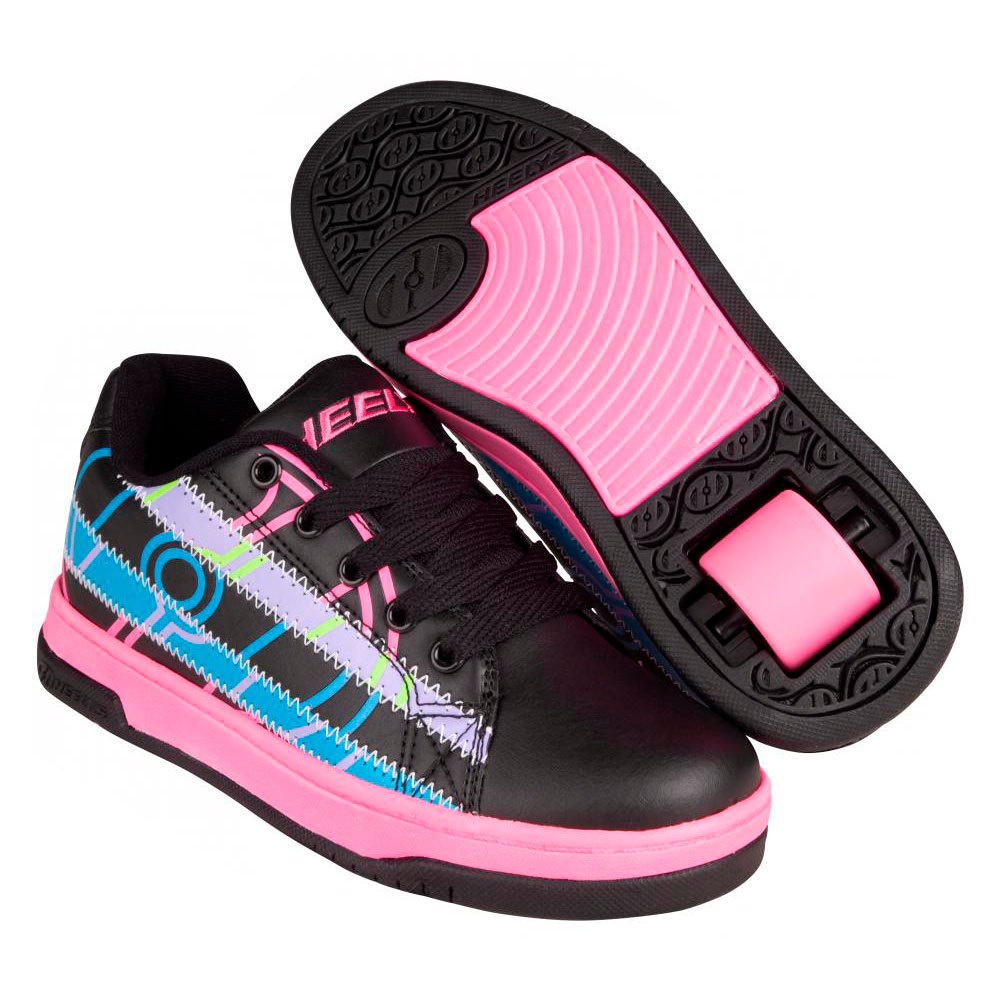 Heelys Propel 2.0 Girls Wheelie Shoes Black Pink Trainers CLEARANCE SALE 