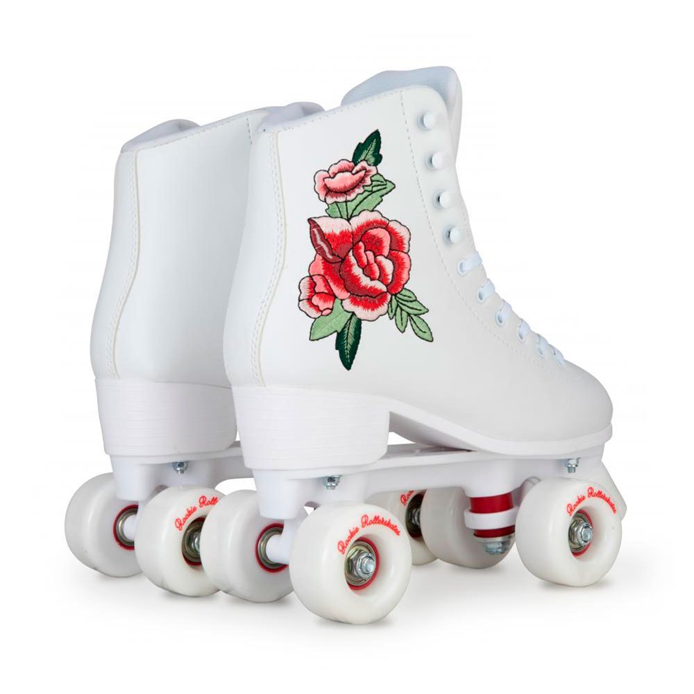 Rookie Classic White Quad Roller Skates Kids Womens Roller Derby 